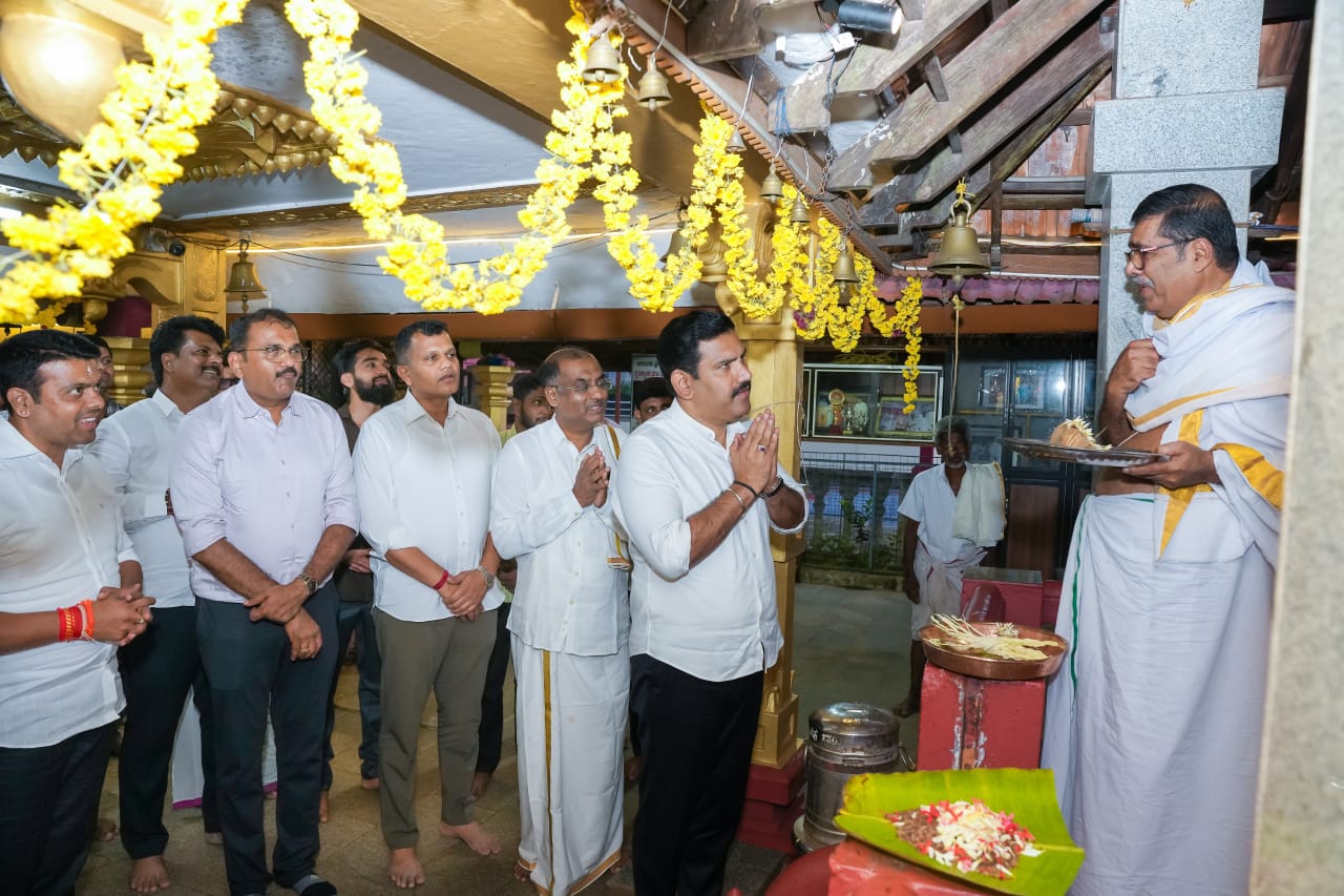 ಅಳದಂಗಡಿ ಶ್ರೀ ಸತ್ಯ ದೇವತೆ ದೇವಸ್ಥಾನಕ್ಕೆ ಬಿಜೆಪಿ ರಾಜ್ಯಾಧ್ಯಕ್ಷರಾದ ಬಿ. ವೈ. ವಿಜಯೇಂದ್ರ ಭೇಟಿ