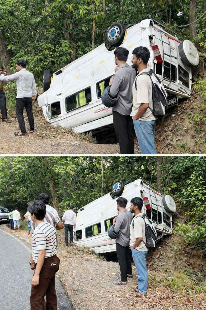 ಚಾರ್ಮಾಡಿ ಘಾಟಿಯ ಒಂಬತ್ತನೇ ತಿರುವಿನಲ್ಲಿ ಪಲ್ಟಿಯಾದ ಟಿಟಿ ವಾಹನ: ಒರ್ವ ಸಾವು 9ಜನರಿಗೆ ಗಾಯ