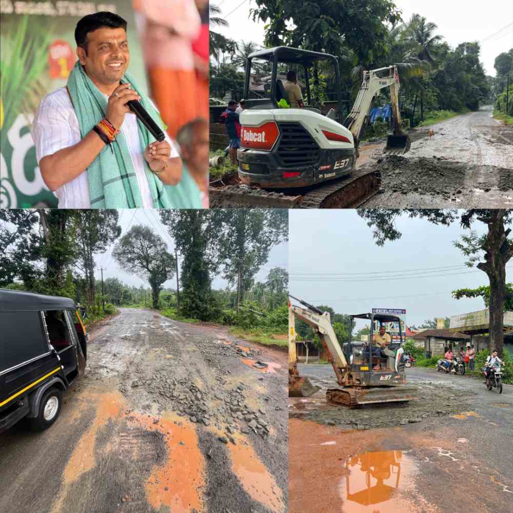 ಬೆಳ್ತಂಗಡಿ: ಗುರುವಾಯನಕೆರೆ-ವೇಣೂರಿನ  ಹದಗೆಟ್ಟ ರಸ್ತೆಯ ತುರ್ತು ದುರಸ್ತಿ ಕಾರ್ಯ, ಶಾಸಕರ ತುರ್ತು ಸ್ಪಂದನೆ